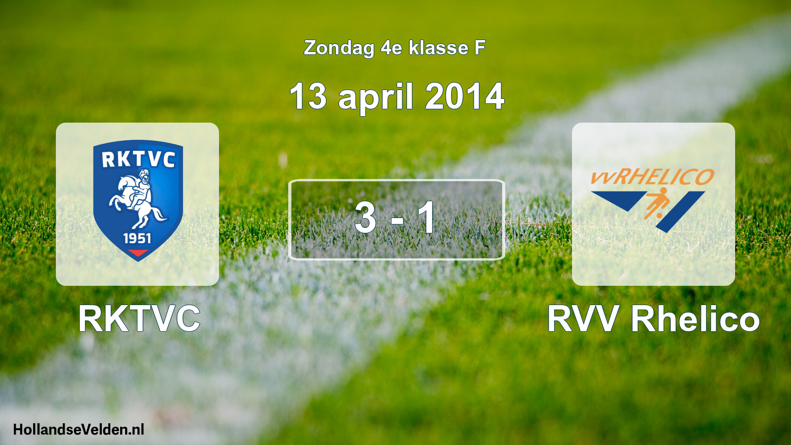 Total number of matches played: RKTVC - RVV Rhelico 3 - 1 (13 April 2014)