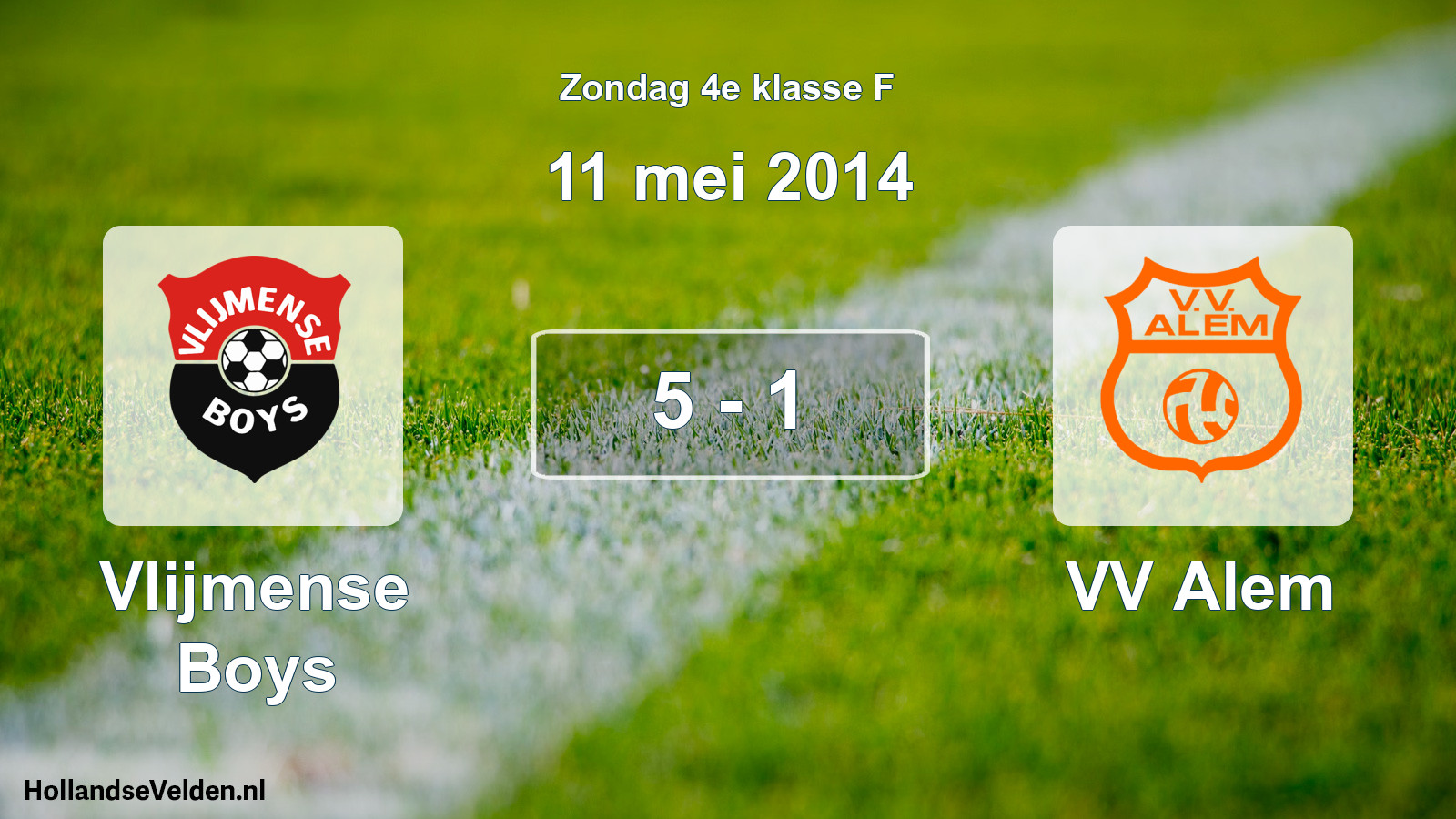 Total number of matches played: Vlijmense Boys - VV Alem 5 - 1 (11 May 2014)