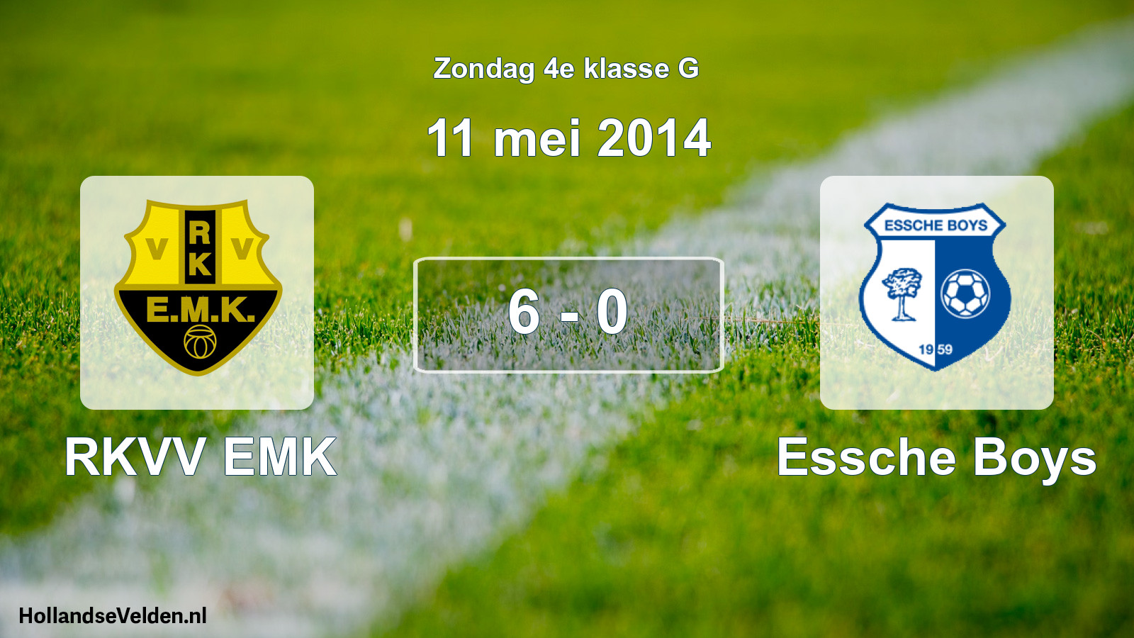 Total number of matches played: RKVV EMK - Essche Boys 6 - 0 (11 May 2014)
