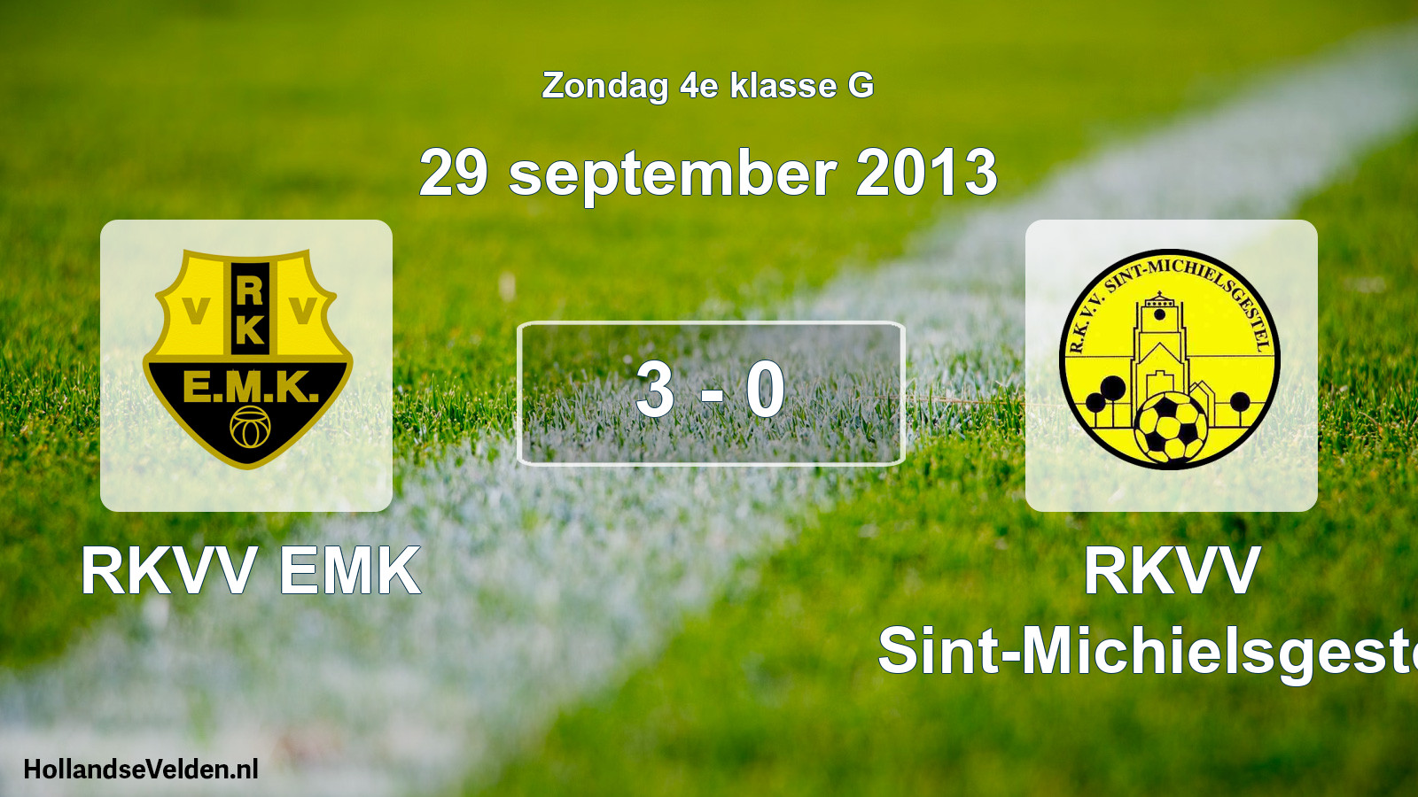 Total number of matches played: RKVV EMK - RKVV Sint-Michielsgestel 3 - 0 (29 September 2013)