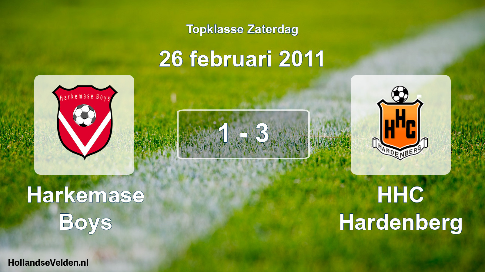 Total number of matches played: Harkemase Boys - HHC Hardenberg 1 - 3 (26 February 2011)