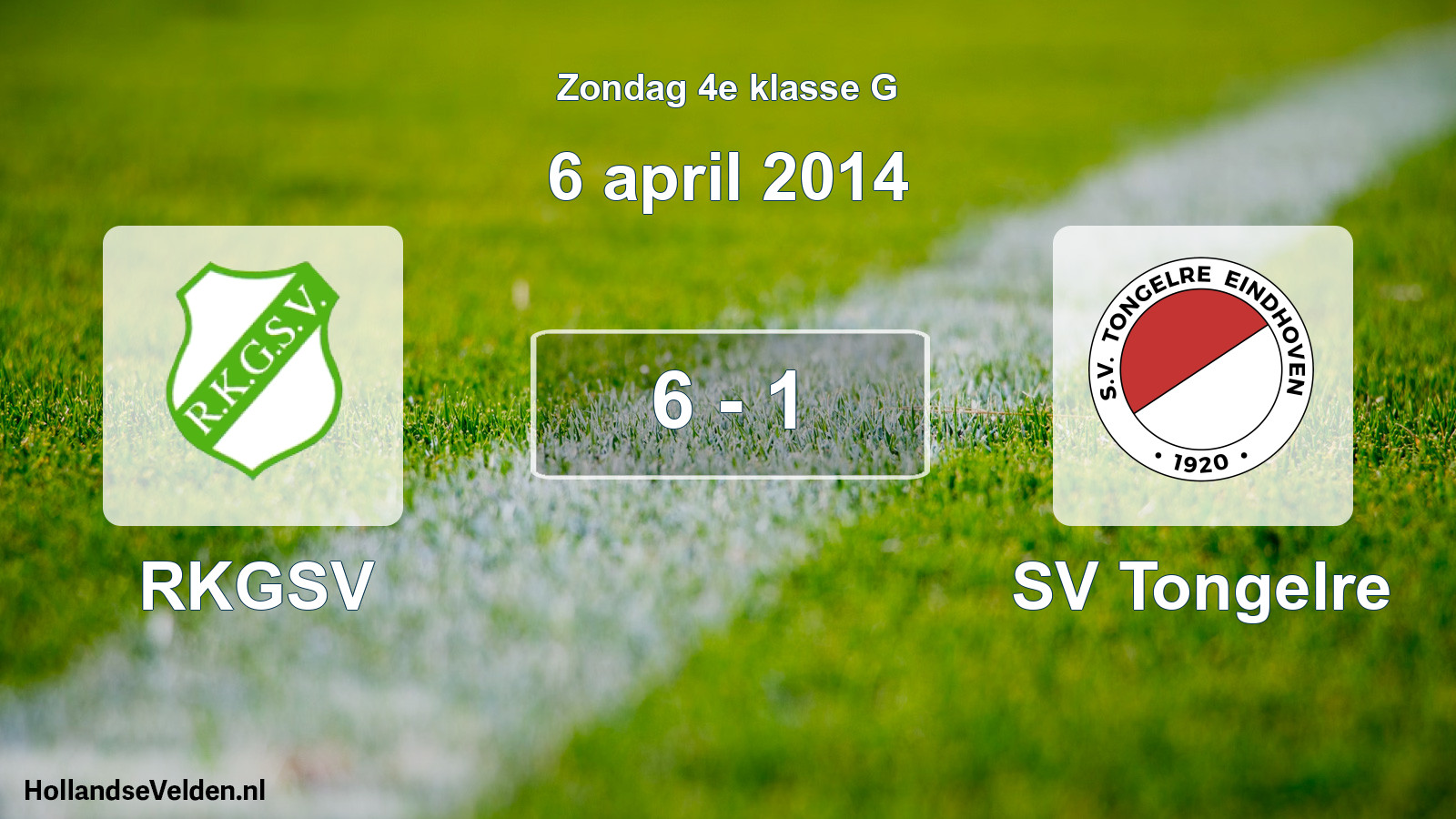 Total number of matches played: RKGSV - SV Tongelre 6 - 1 (6 April 2014)