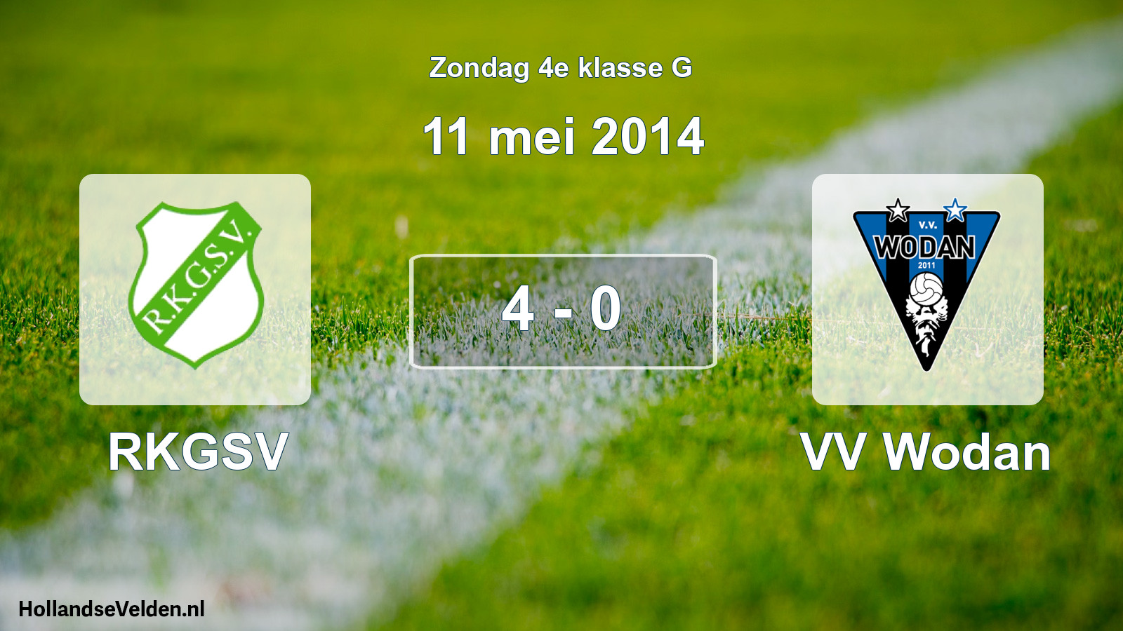 Total number of matches played: RKGSV - VV Wodan 4 - 0 (11 May 2014)