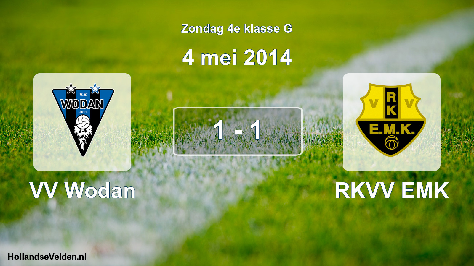 Total number of matches played: VV Wodan - RKVV EMK 1 - 1 (4 May 2014)