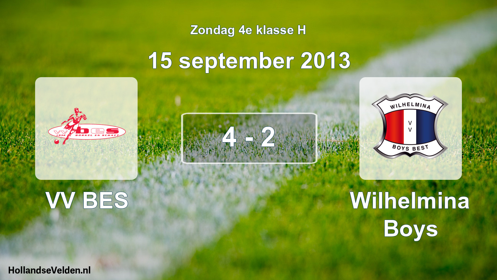 Total number of matches played: VV BES - Wilhelmina Boys 4 - 2 (15 September 2013)