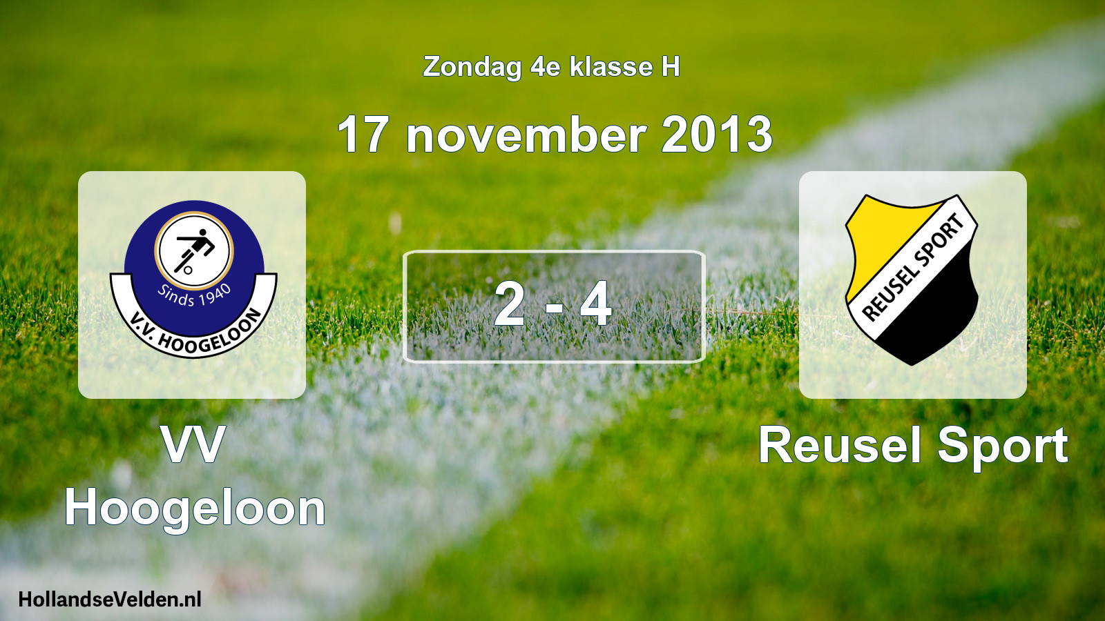 Total number of matches played: VV Hoogeloon - Reusel Sport 2 - 4 (17 November 2013)
