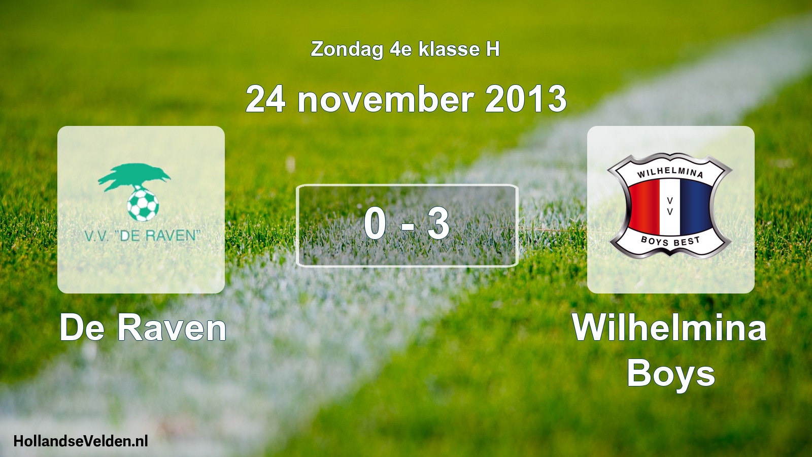 Total number of matches played: De Raven - Wilhelmina Boys 0 - 3 (24 November 2013)