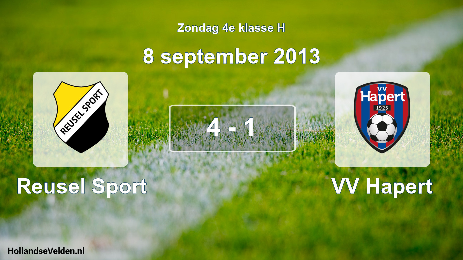 Total number of matches played: Reusel Sport - VV Hapert 4 - 1 (8 September 2013)