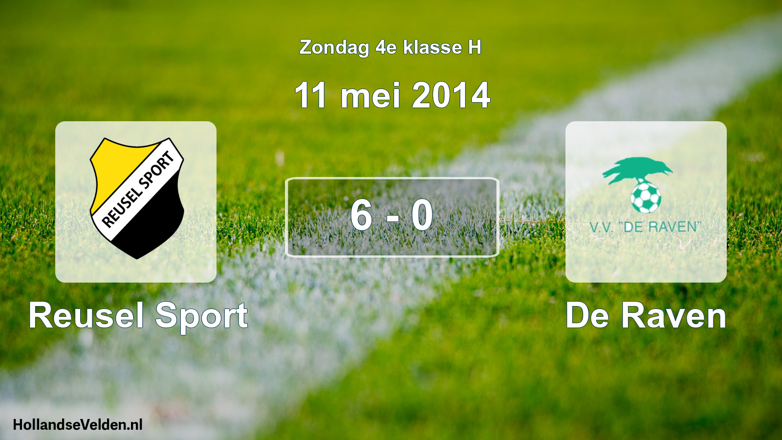 Total number of matches played: Reusel Sport - De Raven 6 - 0 (11 May 2014)