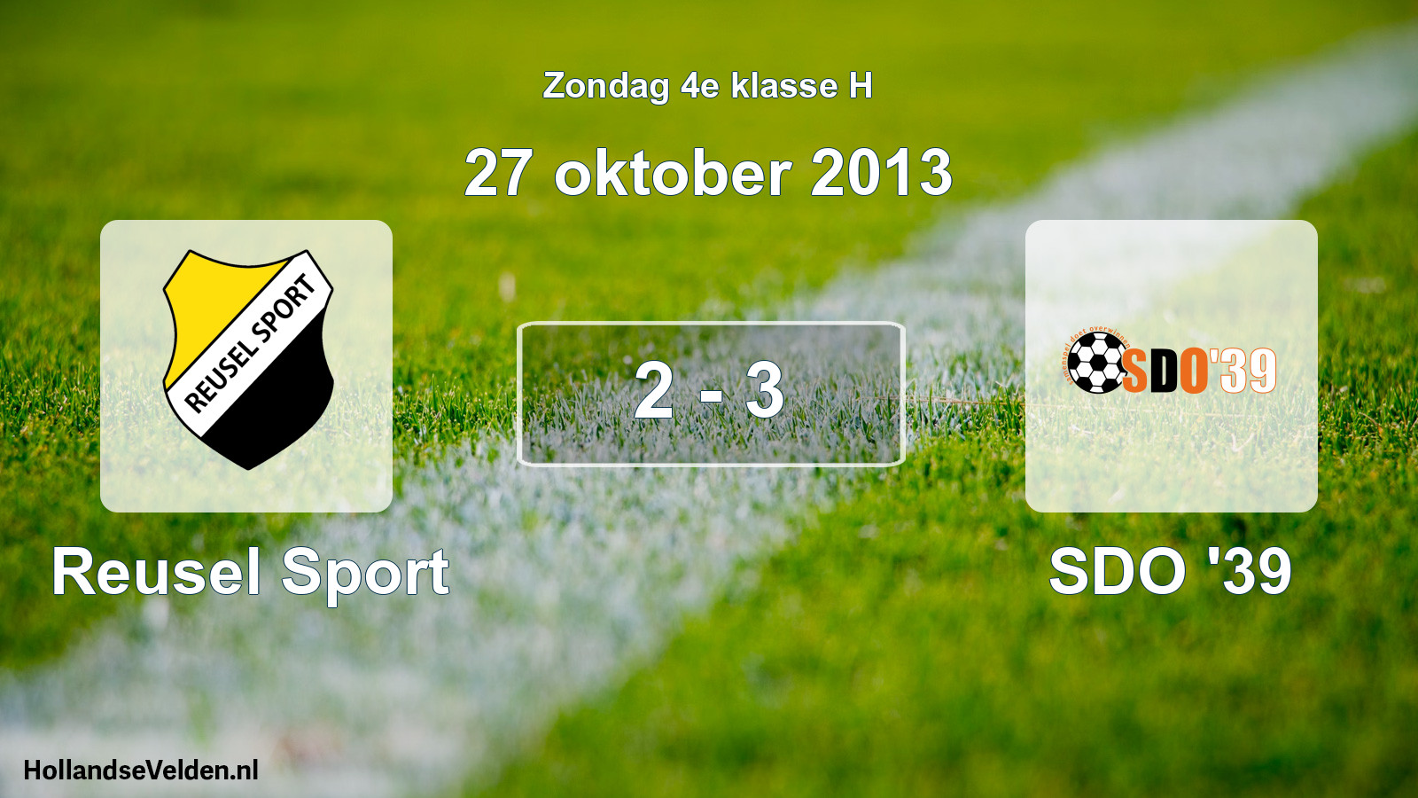 Total number of matches played: Reusel Sport - SDO '39 2 - 3 (27 October 2013)