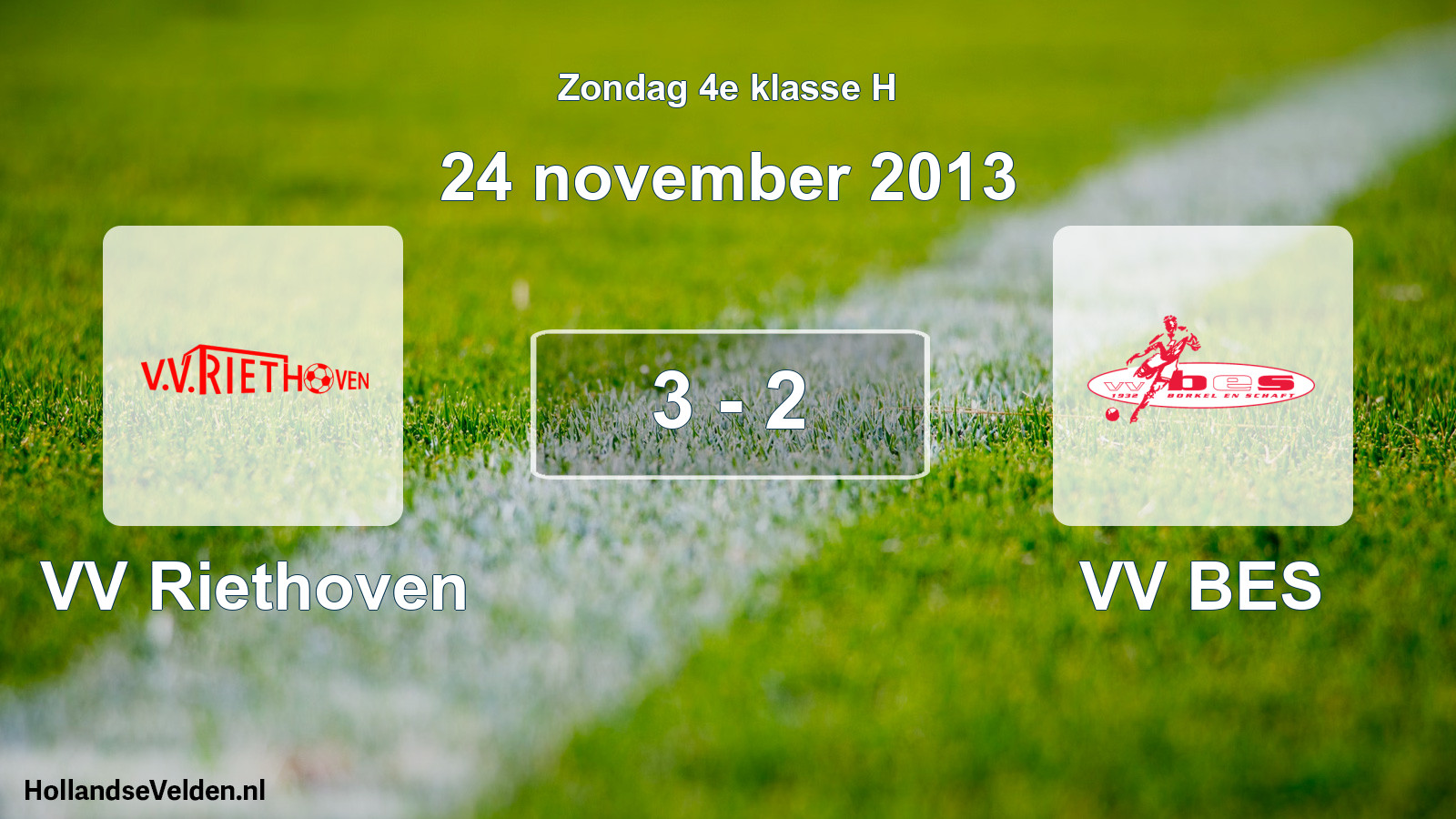 Total number of matches played: VV Riethoven - VV BES 3 - 2 (24 November 2013)