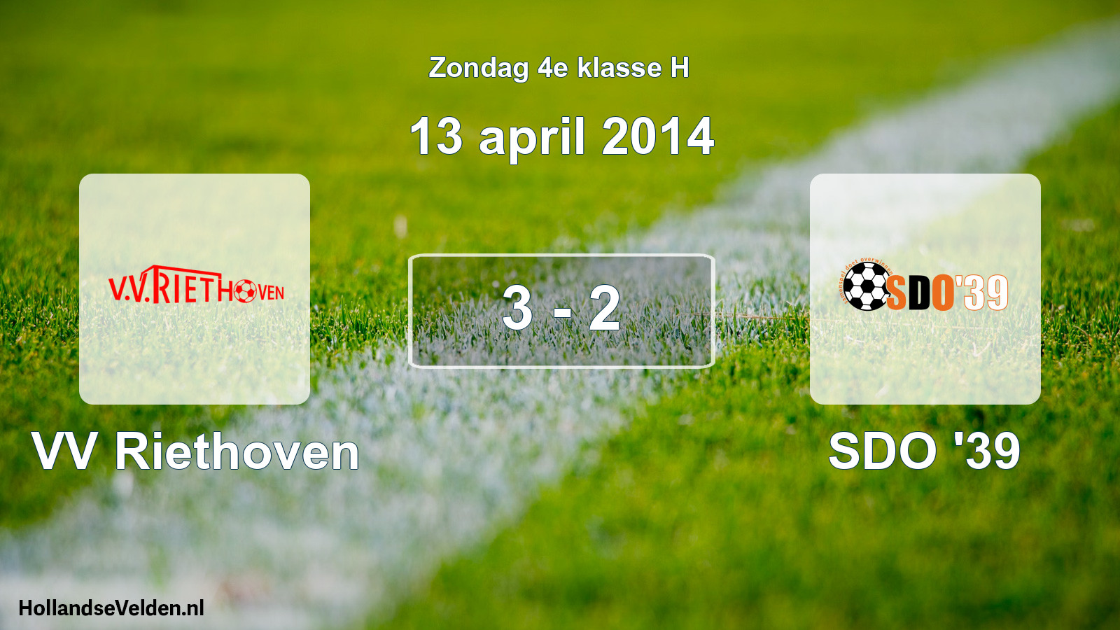 Total number of matches played: VV Riethoven - SDO '39 3 - 2 (13 April 2014)