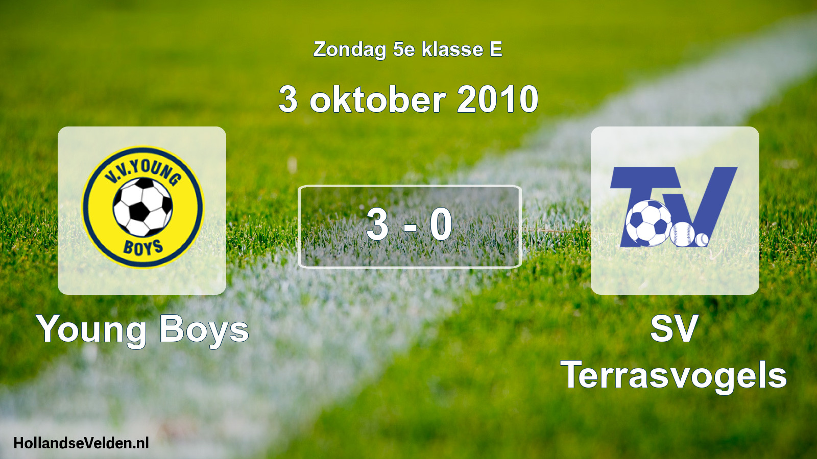 Total number of matches played: Young Boys - SV Terrasvogels 3 - 0 (3 October 2010)