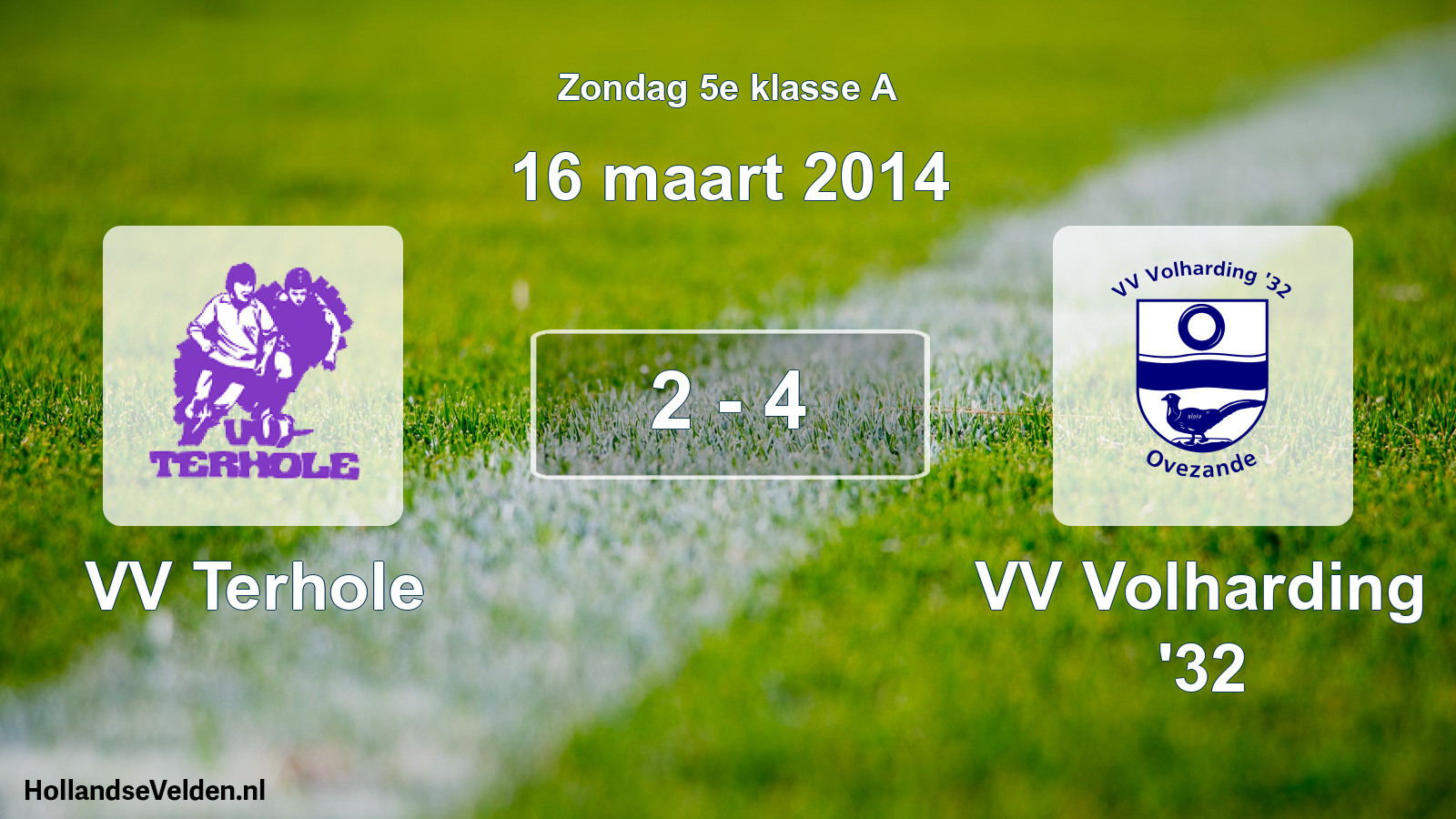 Total number of matches played: VV Terhole - VV Volharding '32 2 - 4 (16 March 2014)