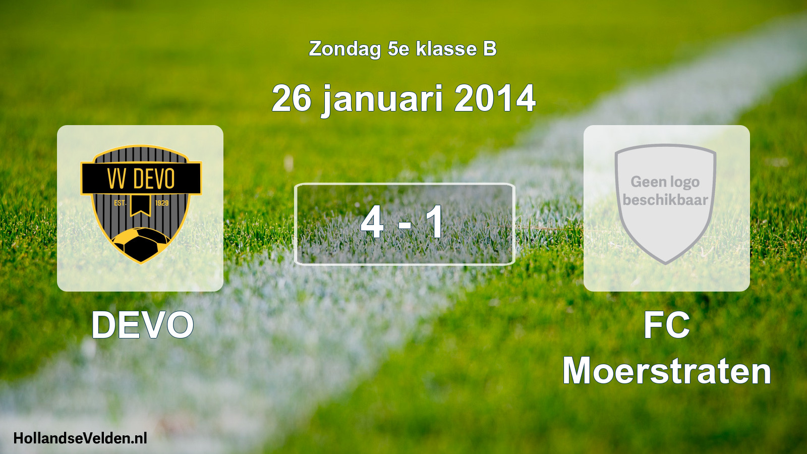 Total number of matches played: DEVO - FC Moerstraten 4 - 1 (26 January 2014)