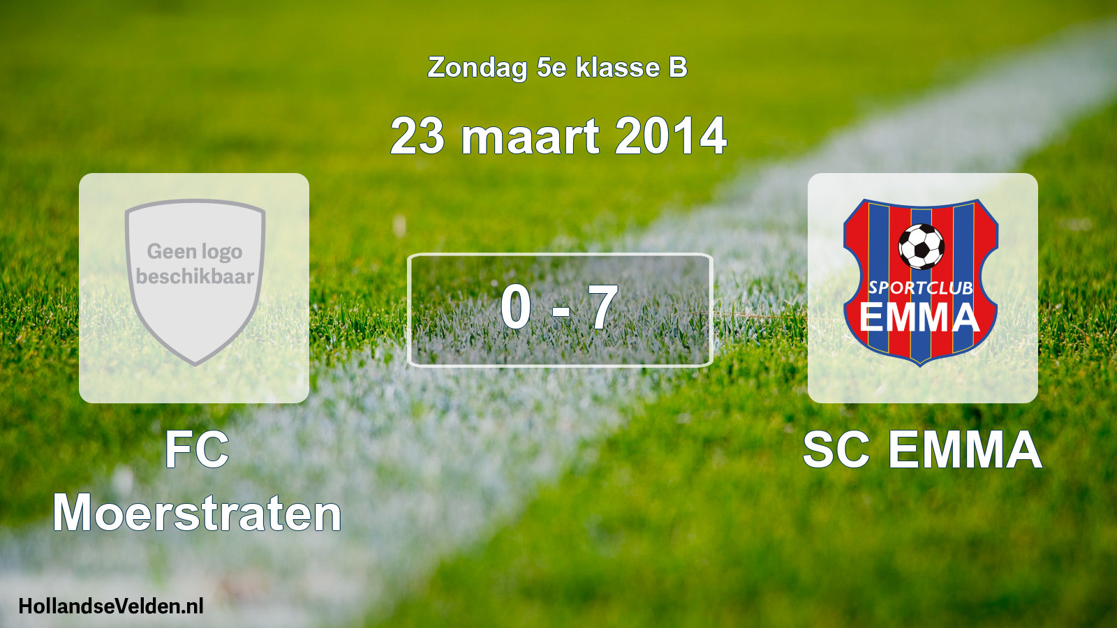 Total number of matches played: FC Moerstraten - SC EMMA 0 - 7 (23 March 2014)
