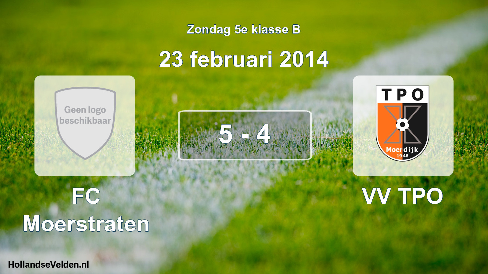 Total number of matches played: FC Moerstraten - VV TPO 5 - 4 (23 February 2014)