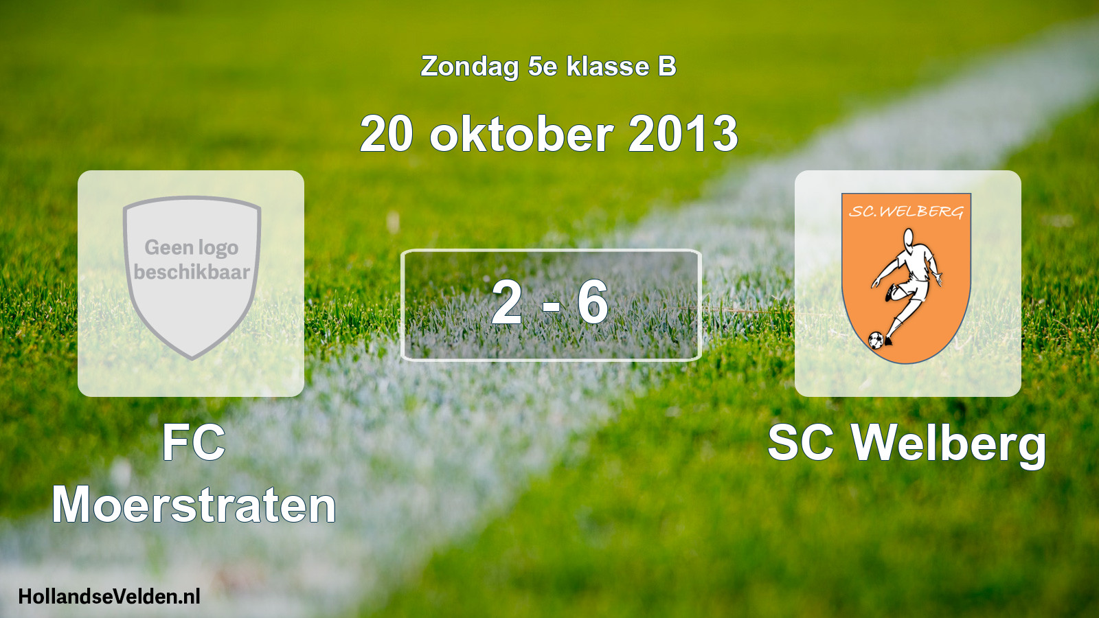 Total number of matches played: FC Moerstraten - SC Welberg 2 - 6 (20 October 2013)