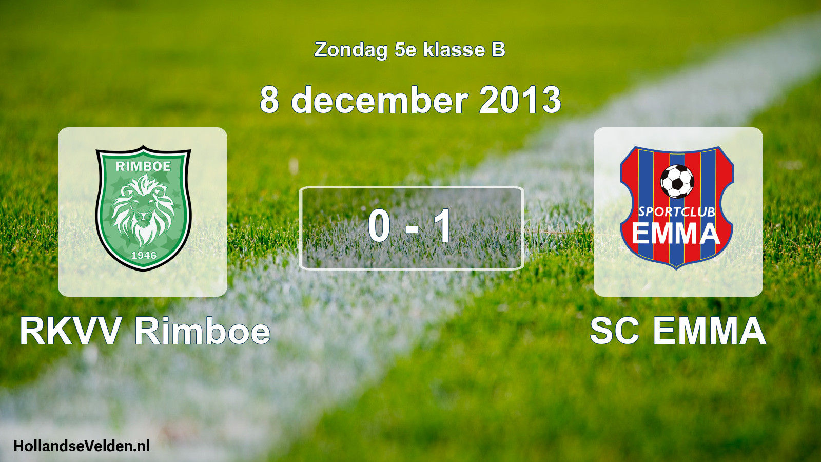 Total number of matches played: RKVV Rimboe - SC EMMA 0 - 1 (8 December 2013)