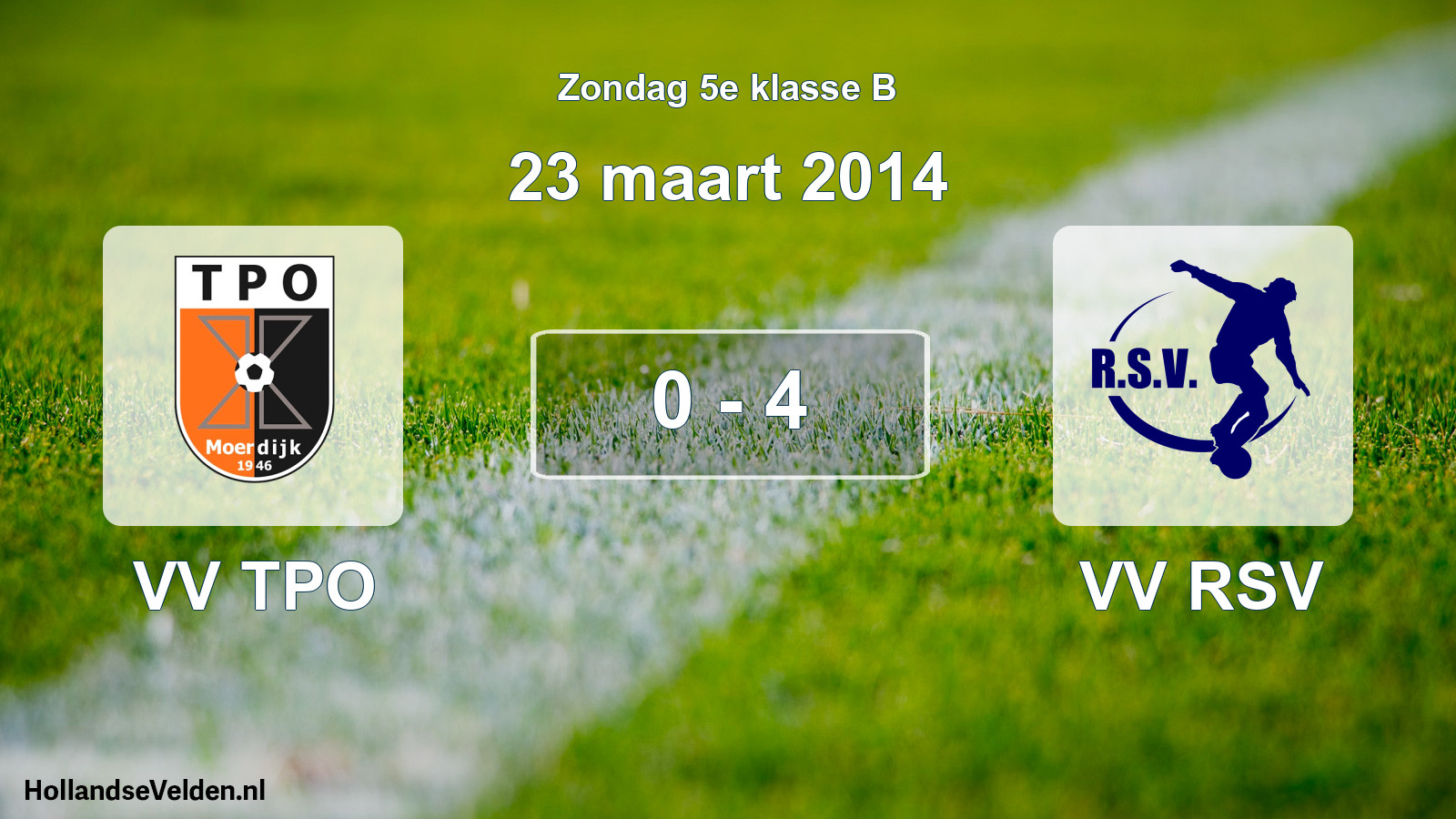 Total number of matches played: VV TPO - VV RSV 0 - 4 (23 March 2014)