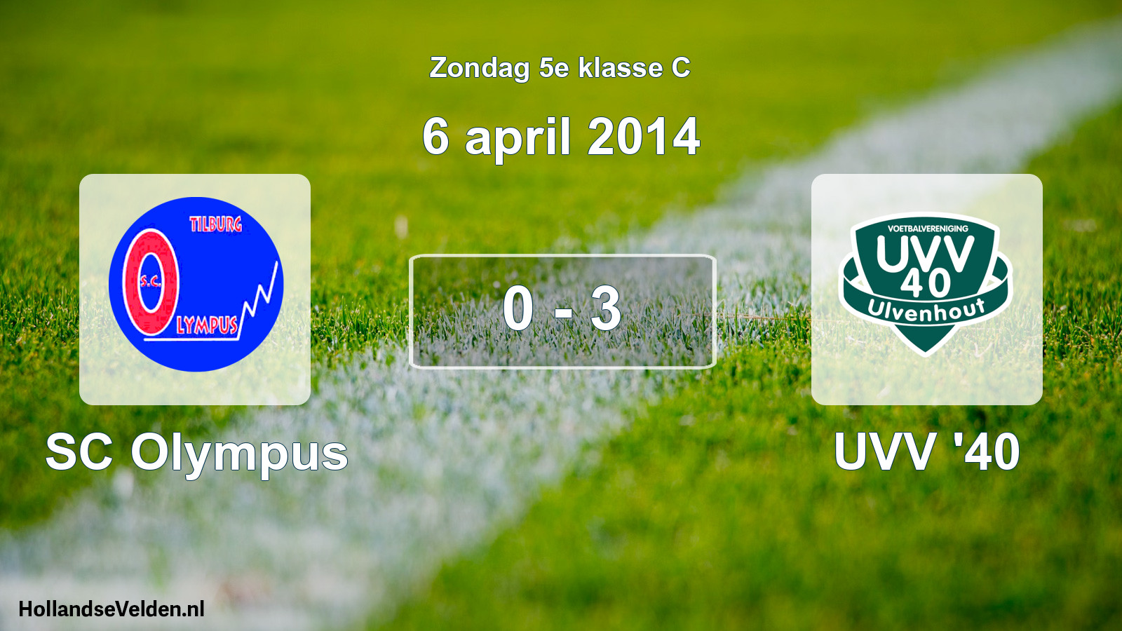 Total number of matches played: SC Olympus - UVV '40 0 - 3 (6 April 2014)
