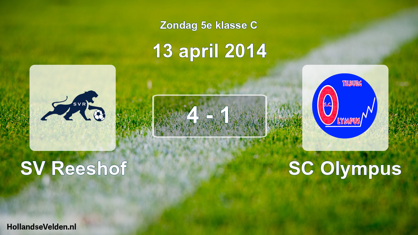 Total number of matches played: SV Reeshof - SC Olympus 4 - 1 (13 April 2014)