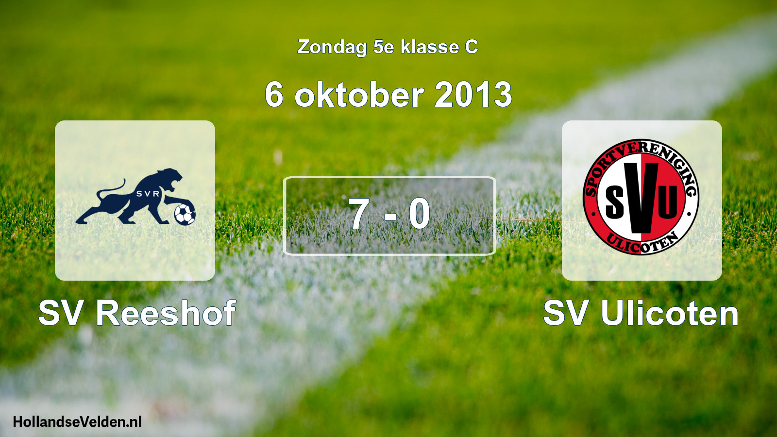 Total number of matches played: SV Reeshof - SV Ulicoten 7 - 0 (6 October 2013)