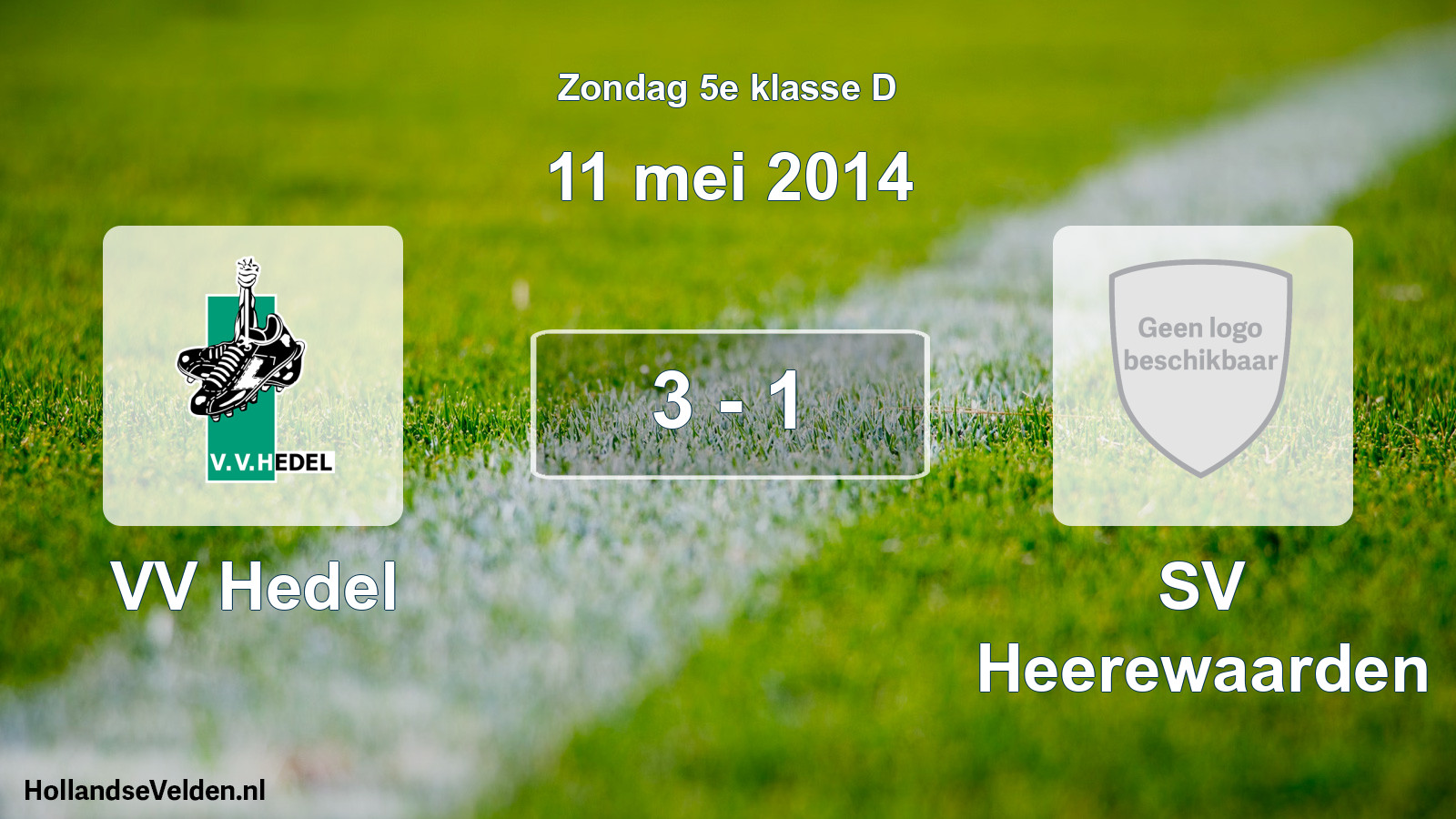 Total number of matches played: VV Hedel - SV Heerewaarden 3 - 1 (11 May 2014)