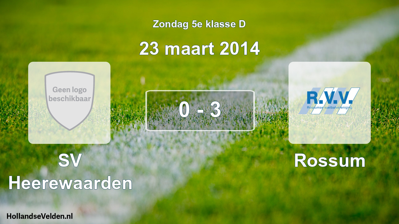 Total number of matches played: SV Heerewaarden - Rossum 0 - 3 (23 March 2014)