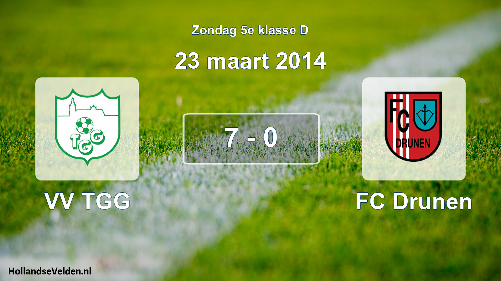 Total number of matches played: VV TGG - FC Drunen 7 - 0 (23 March 2014)