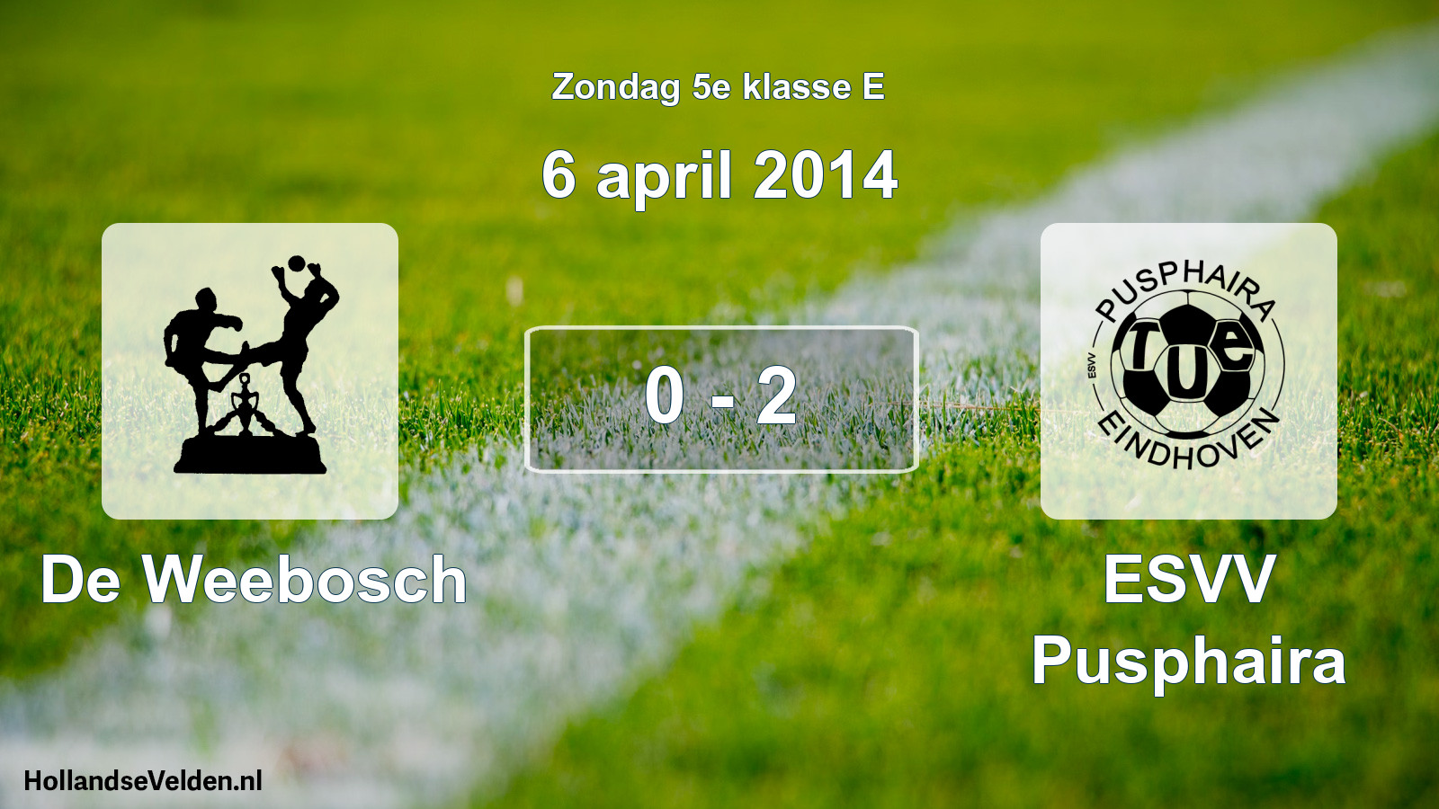 Total number of matches played: De Weebosch - ESVV Pusphaira 0 - 2 (6 April 2014)