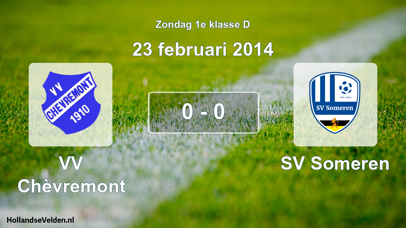 Total number of matches played: VV Chèvremont - SV Someren 0 - 0 (23 February 2014)