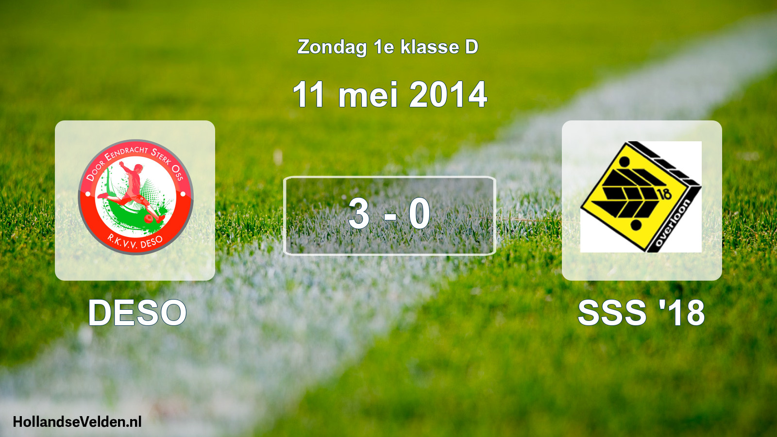 Total number of matches played: DESO - SSS '18 3 - 0 (11 May 2014)