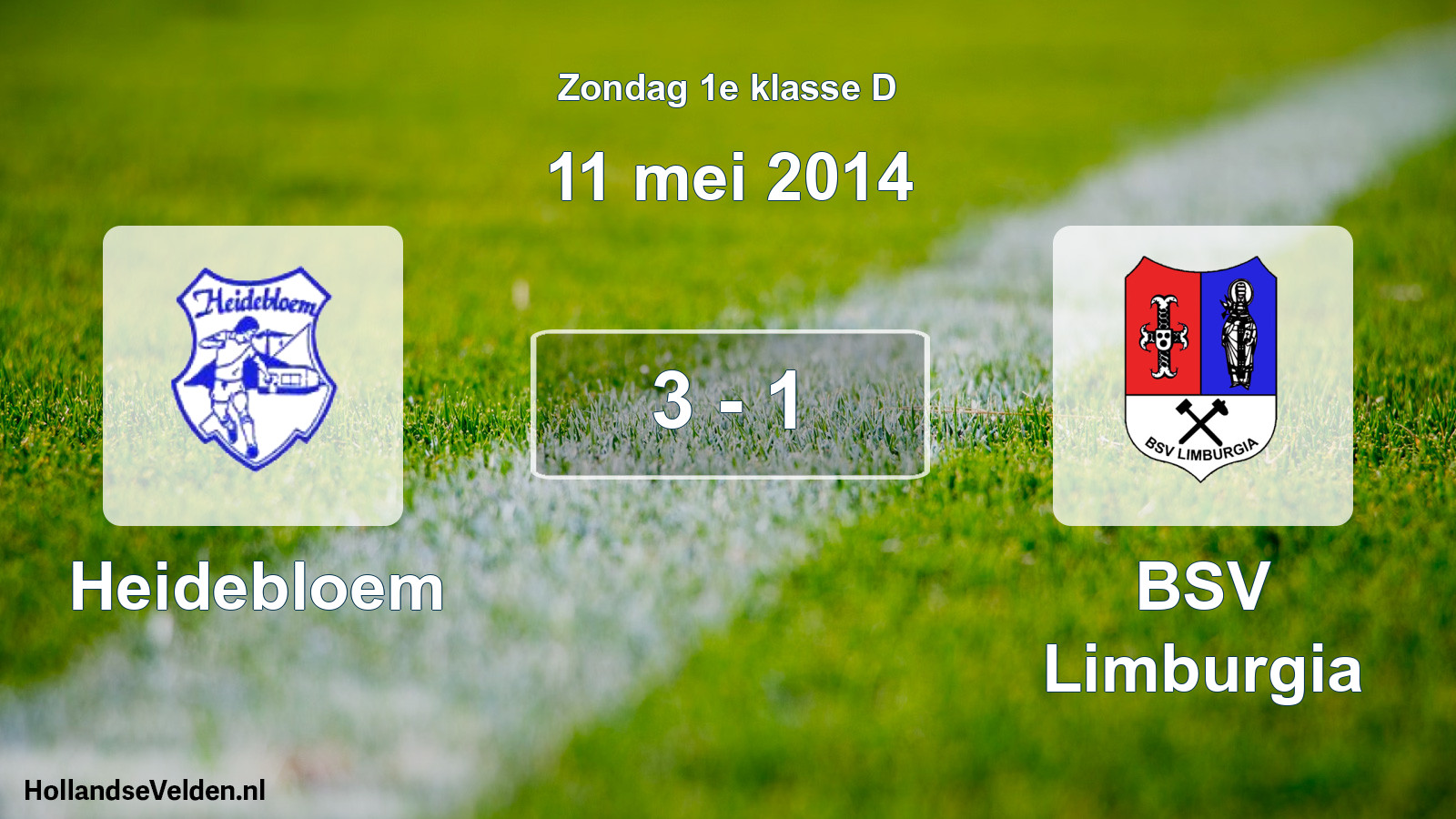Total number of matches played: Heidebloem - BSV Limburgia 3 - 1 (11 May 2014)