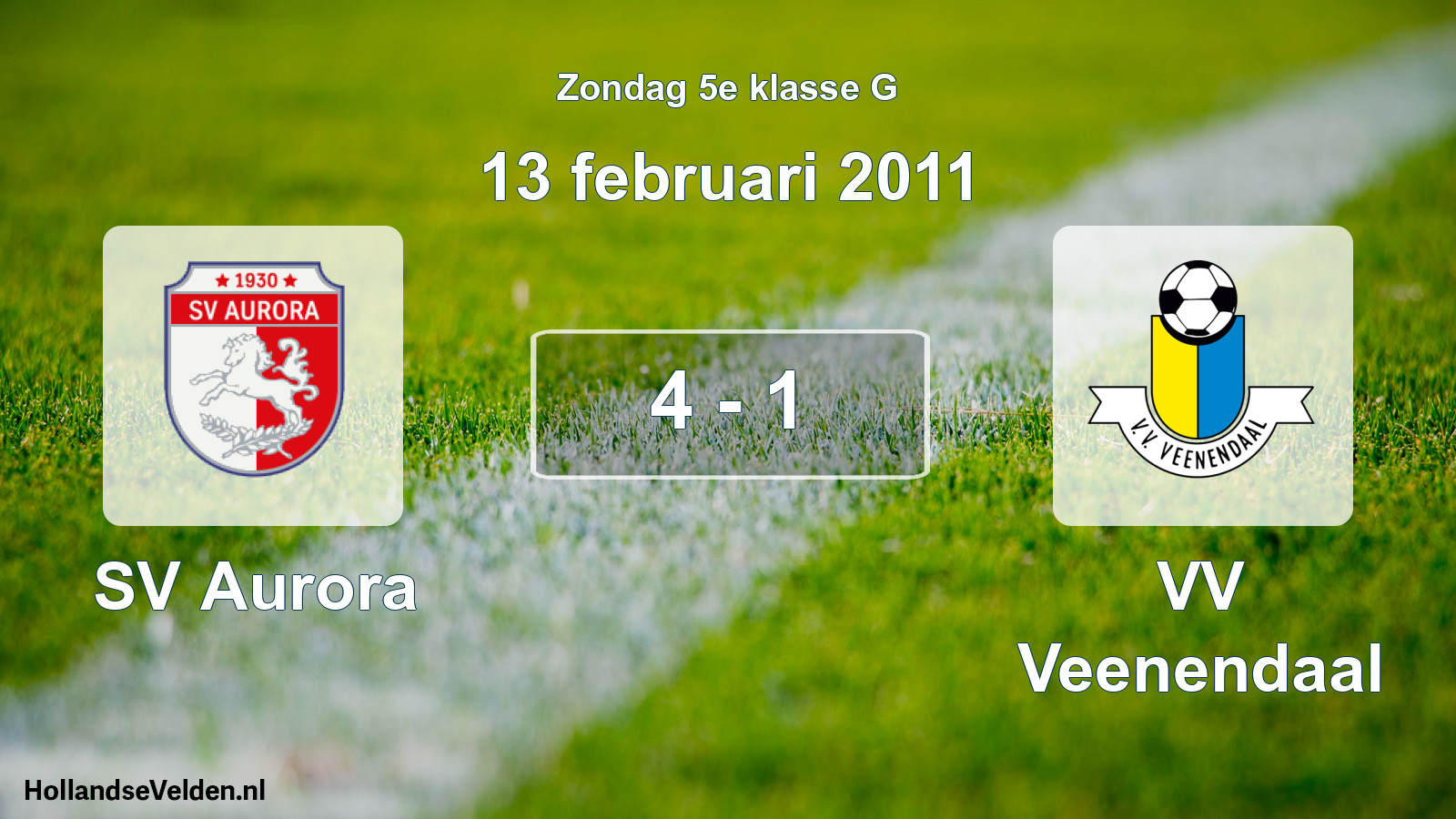 Total number of matches played: SV Aurora - VV Veenendaal 4 - 1 (13 February 2011)