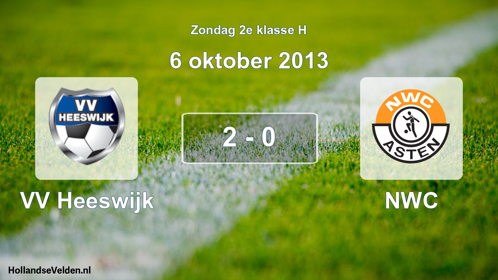Total number of matches played: VV Heeswijk - NWC 2 - 0 (6 October 2013)