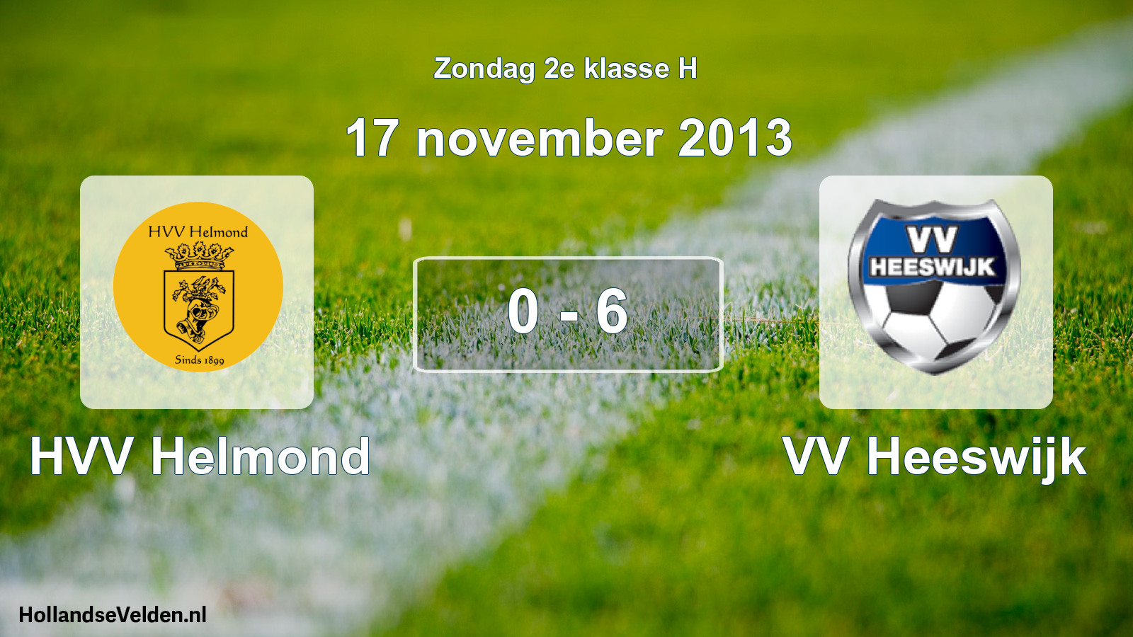 Total number of matches played: HVV Helmond - VV Heeswijk 0 - 6 (17 November 2013)