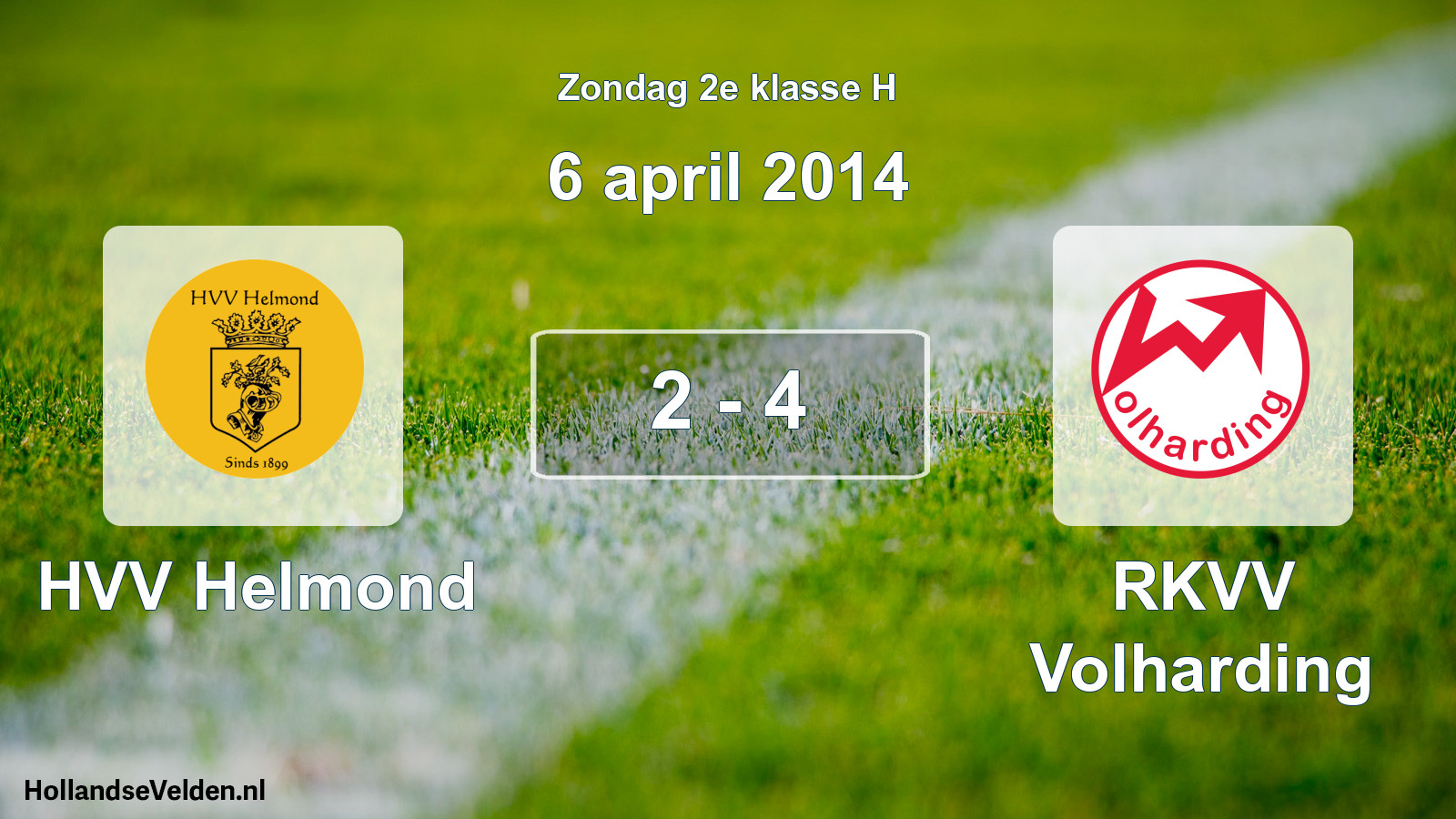 Total number of matches played: HVV Helmond - RKVV Volharding 2 - 4 (6 April 2014)