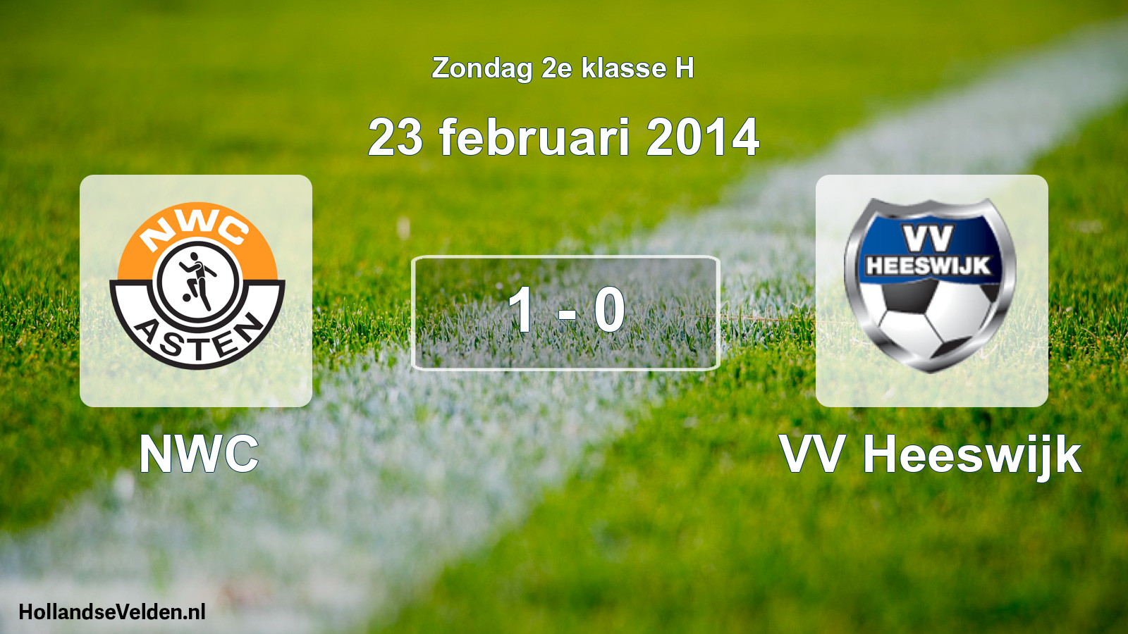 Total number of matches played: NWC - VV Heeswijk 1 - 0 (23 February 2014)