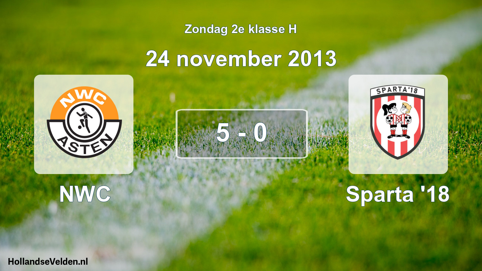 Total number of matches played: NWC - Sparta '18 5 - 0 (24 November 2013)