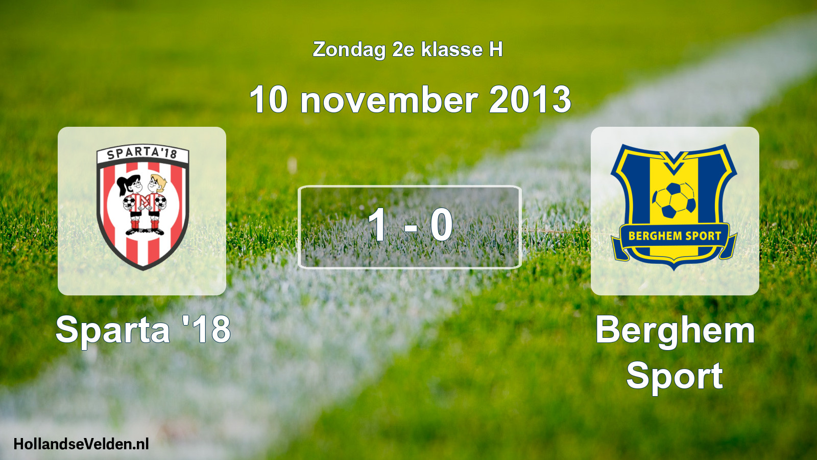 Total number of matches played: Sparta '18 - Berghem Sport 1 - 0 (10 November 2013)