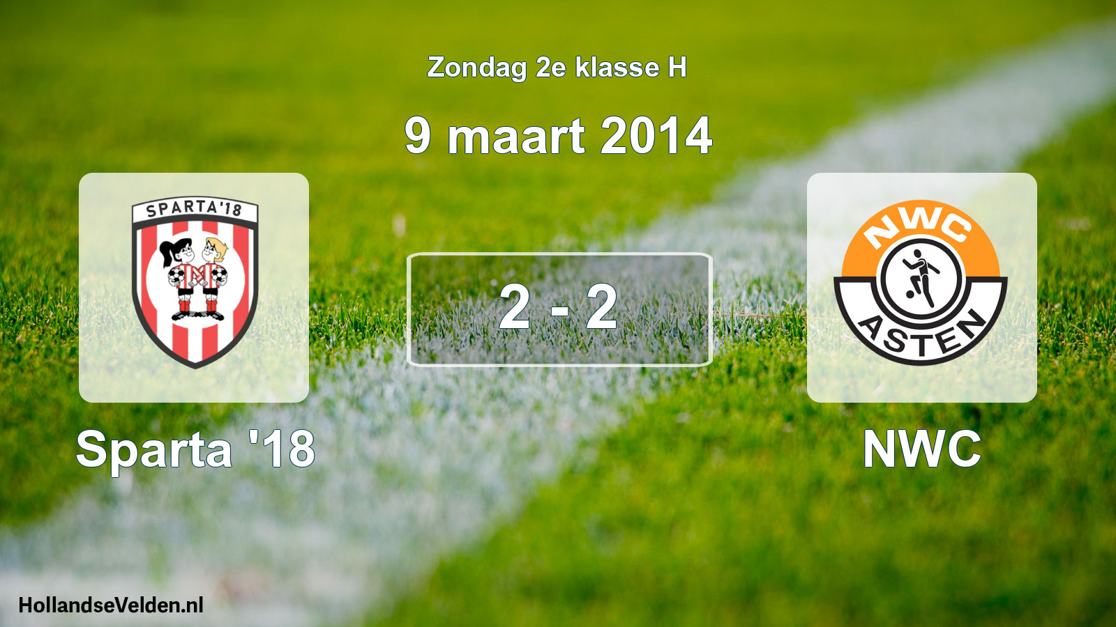 Total number of matches played: Sparta '18 - NWC 2 - 2 (9 March 2014)
