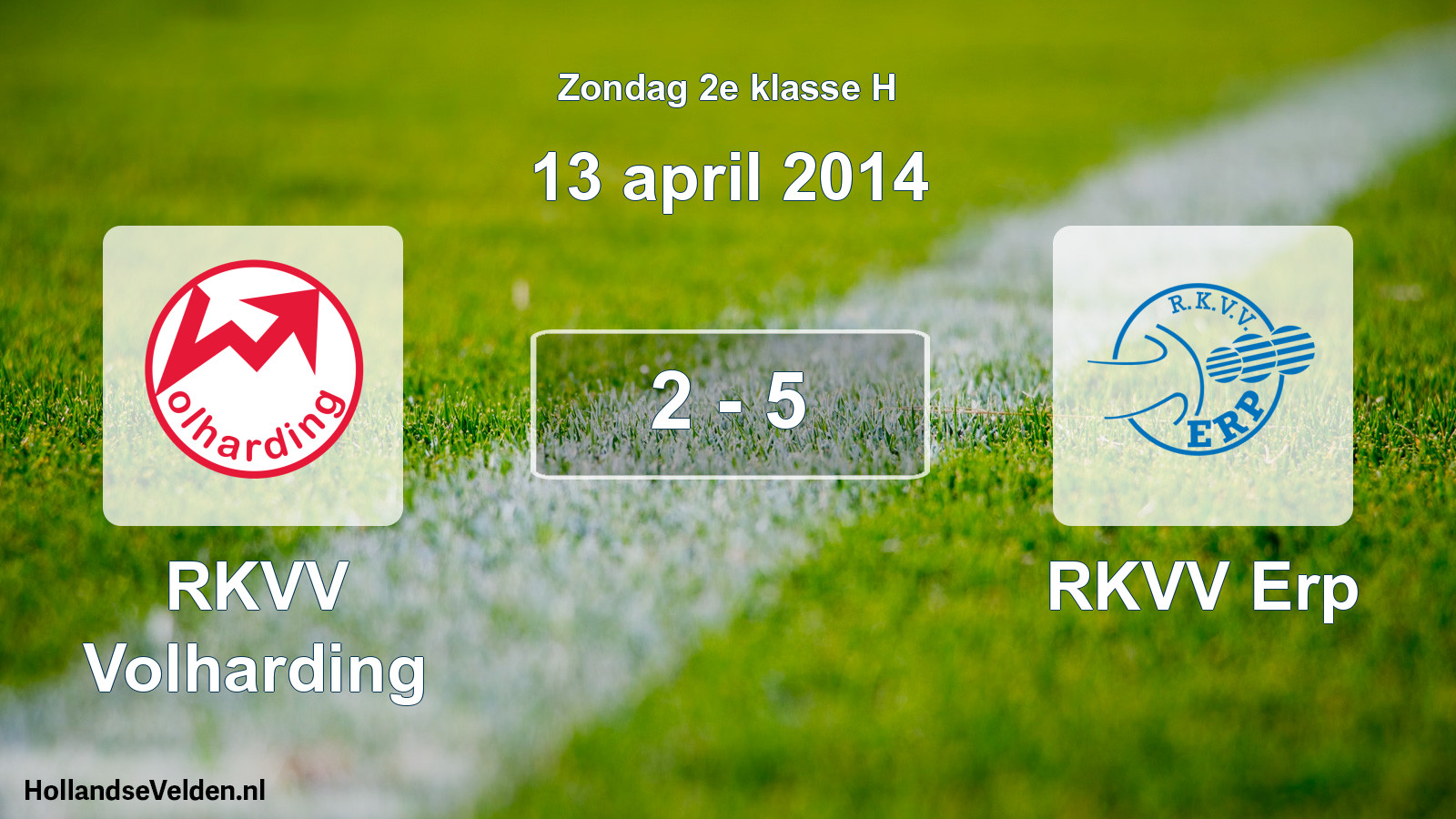 Total number of matches played: RKVV Volharding - RKVV Erp 2 - 5 (13 April 2014)
