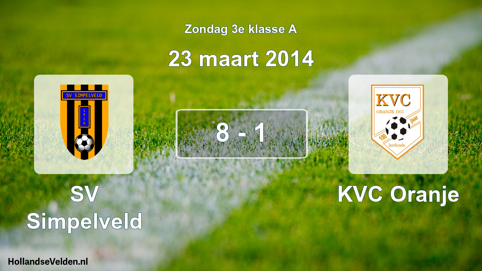 Total number of matches played: SV Simpelveld - KVC Oranje 8 - 1 (23 March 2014)