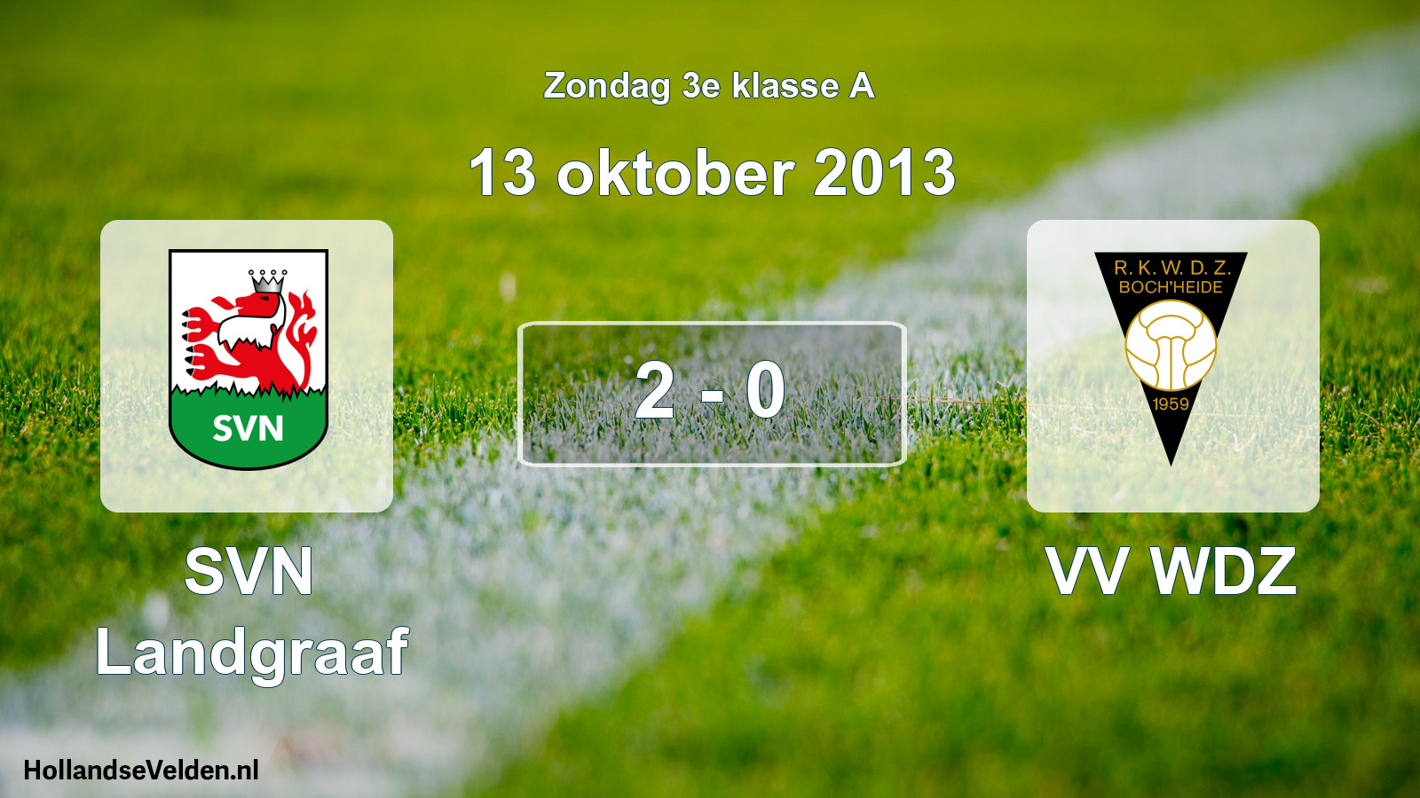 Total number of matches played: SVN Landgraaf - VV WDZ 2 - 0 (13 October 2013)