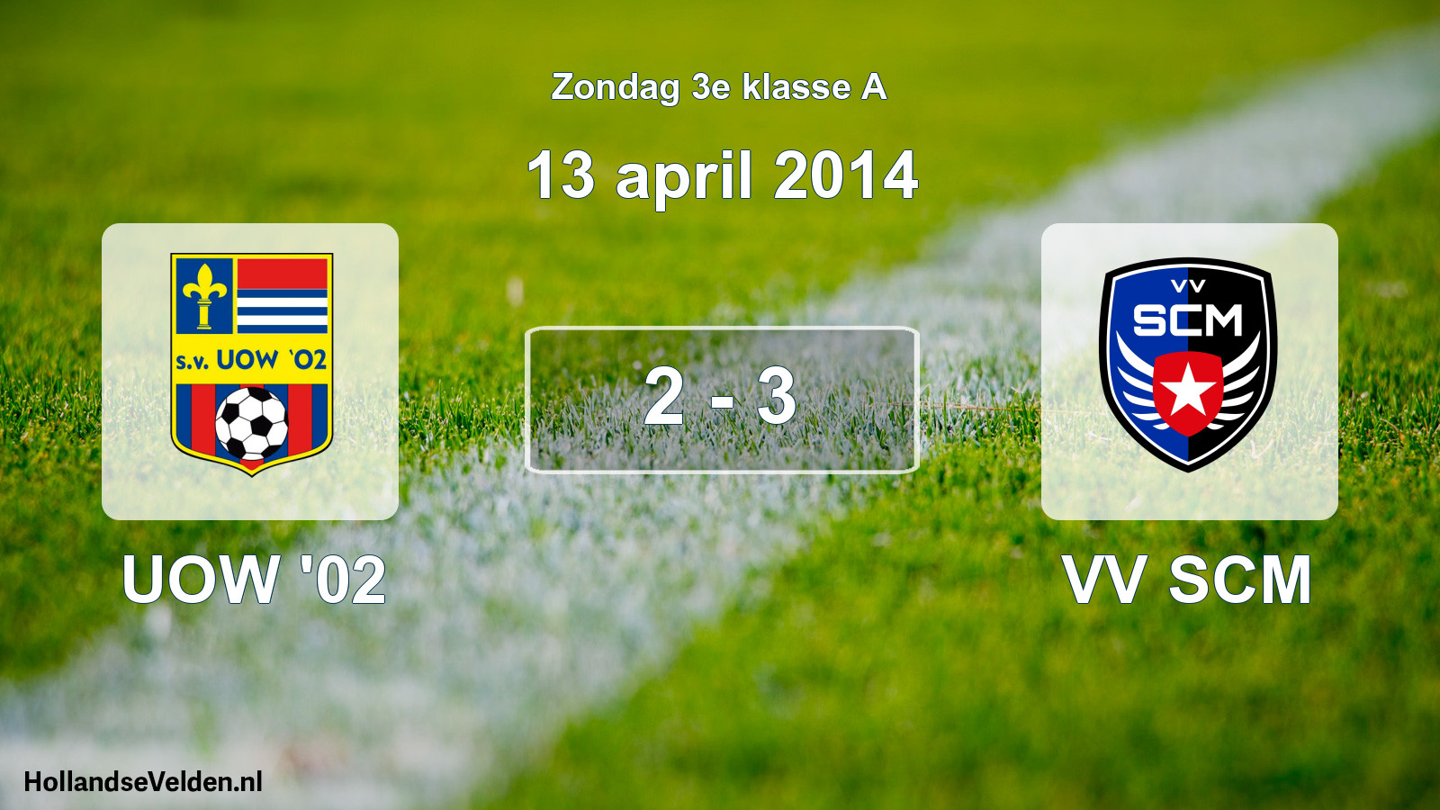 Total number of matches played: UOW '02 - VV SCM 2 - 3 (13 April 2014)