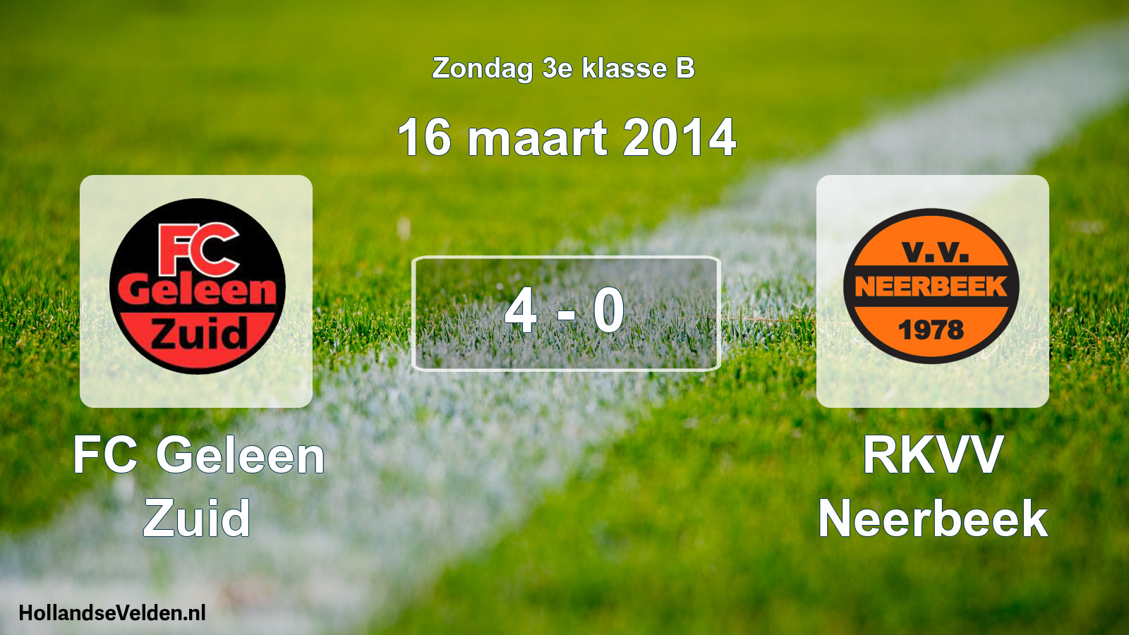 Total number of matches played: FC Geleen Zuid - RKVV Neerbeek 4 - 0 (16 March 2014)