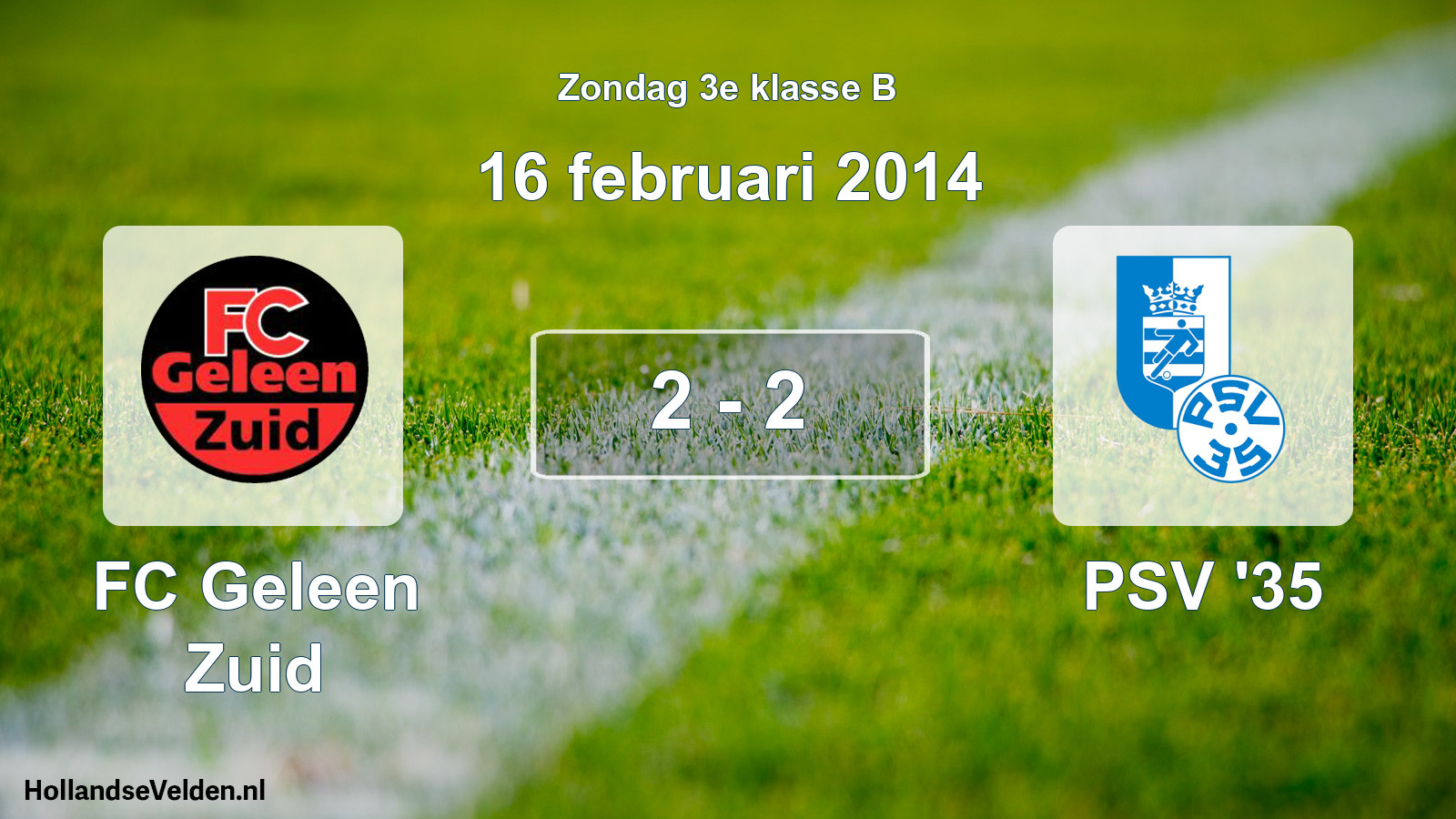 Total number of matches played: FC Geleen Zuid - PSV '35 2 - 2 (16 February 2014)