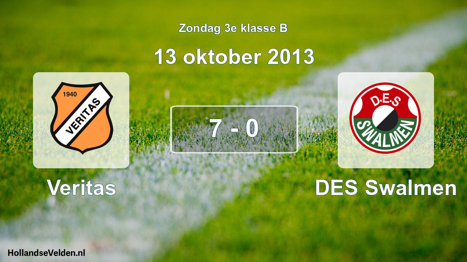 Total number of matches played: Veritas - DES Swalmen 7 - 0 (13 October 2013)