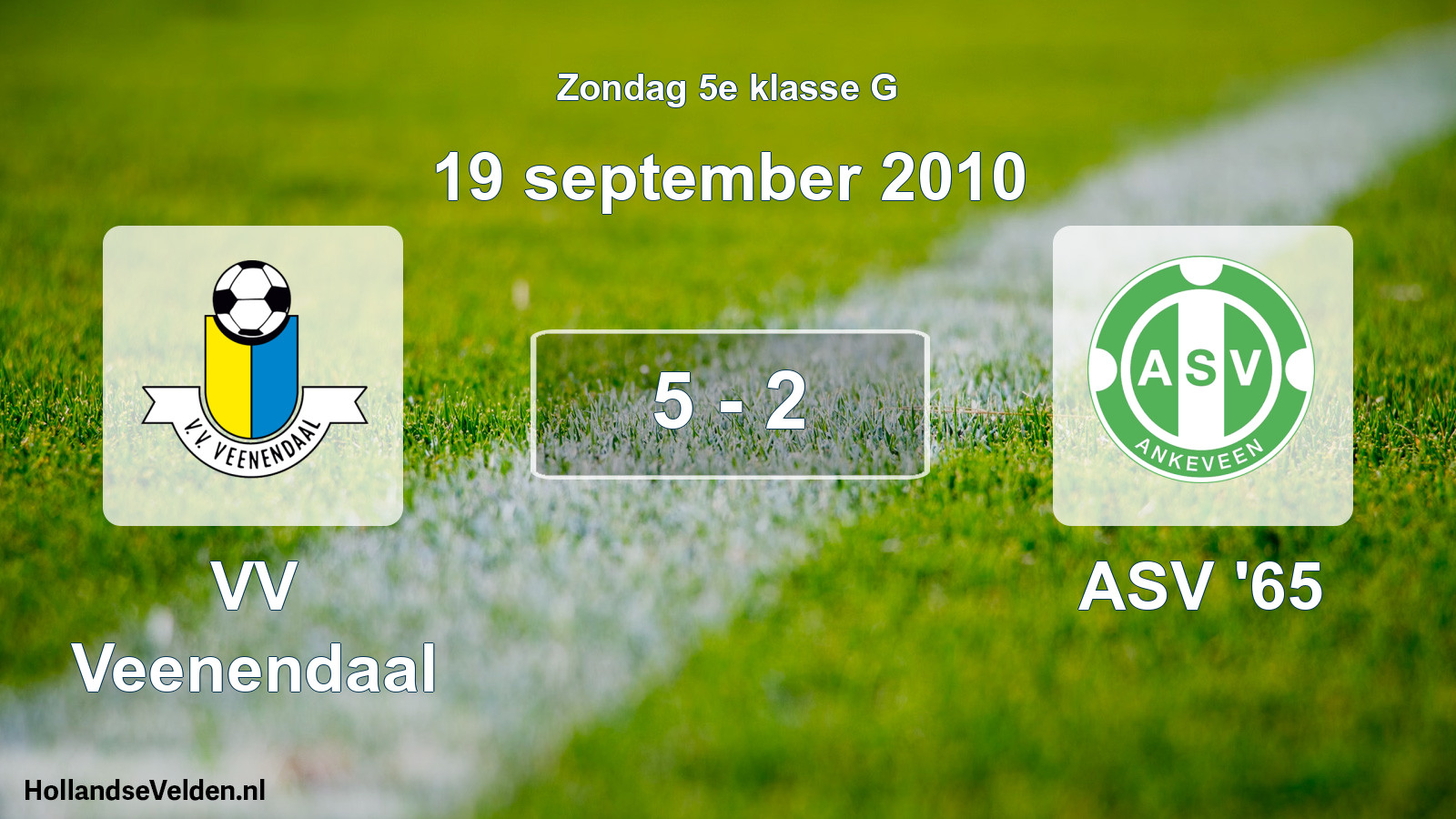 Total number of matches played: VV Veenendaal - ASV '65 5 - 2 (19 September 2010)